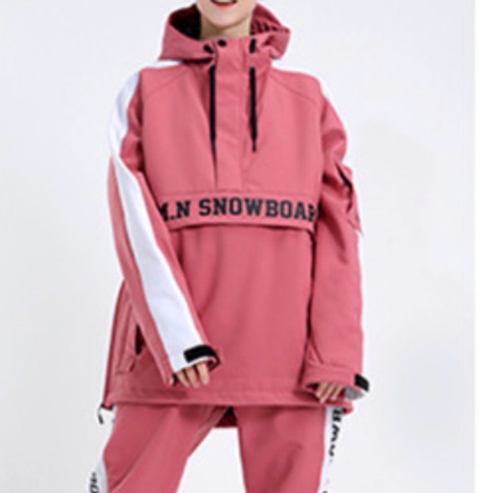 S.M.N - NWOT women’s pink Ski snowboard Jacket 1/4 zip hooded‎ winter top size S